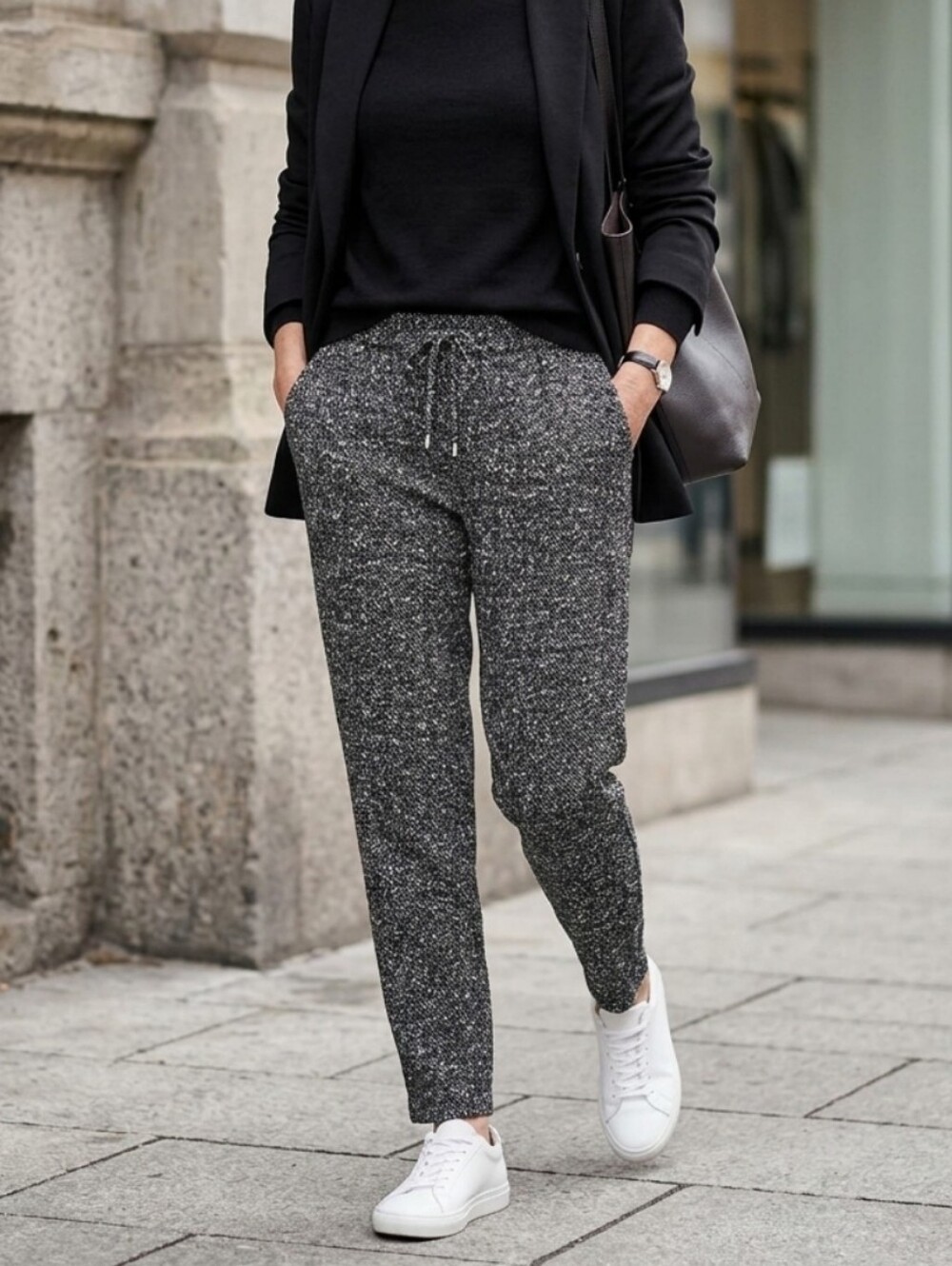 Michal Kors Black and White Patterned Pants Sz S